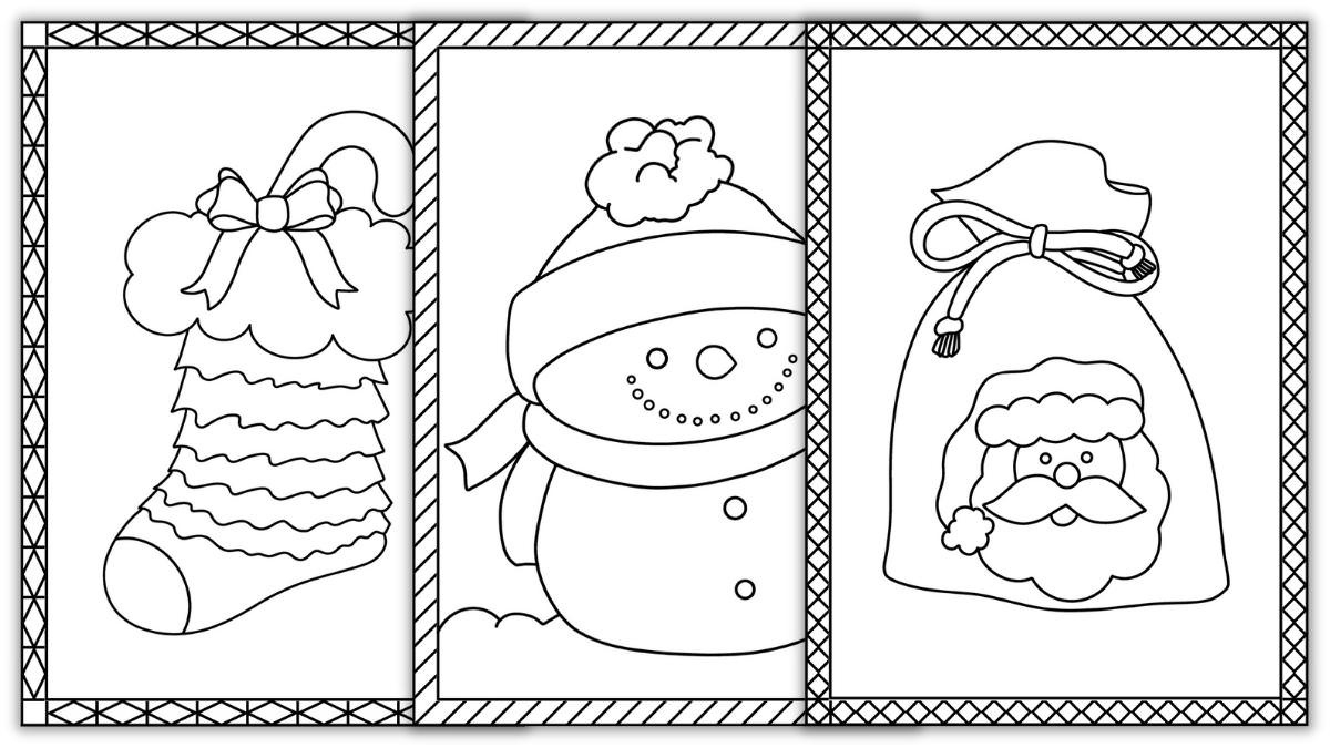 3 Cute Free Printable Holiday Cards To Color (For Kids & Adults regarding Christmas Card Kindergarten Printable