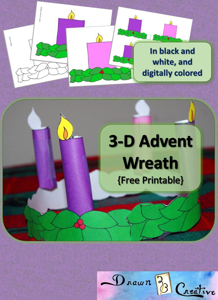 3-D Printable Advent Wreath - Drawn2Bcreative inside Free Printable Advent Wreath Template