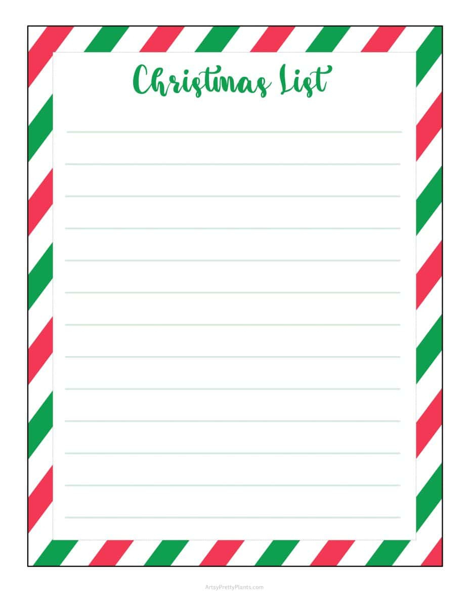 30 Free Christmas List Printables - Artsy Pretty Colors with Blank Printable Christmas List