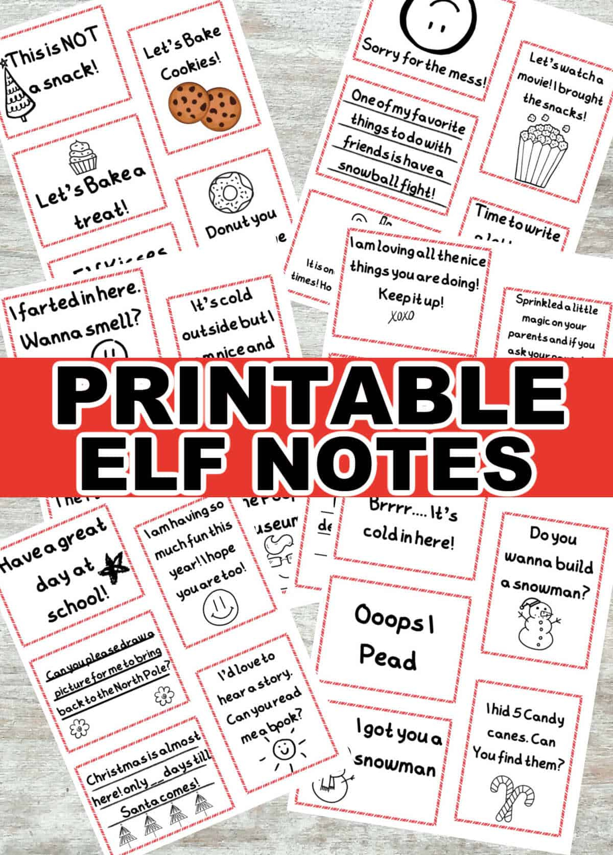 30 Free Elf On The Shelf Note Printable (Elf Sized Notes with regard to Elf on the Shelf Toasty Printable