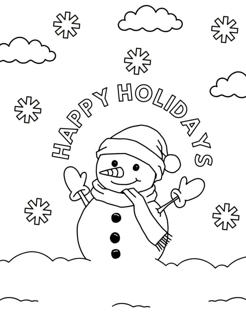 30 Free Printable Snowman Coloring Pages For Kids - Prudent Penny with regard to Printable Snowman Coloring Page