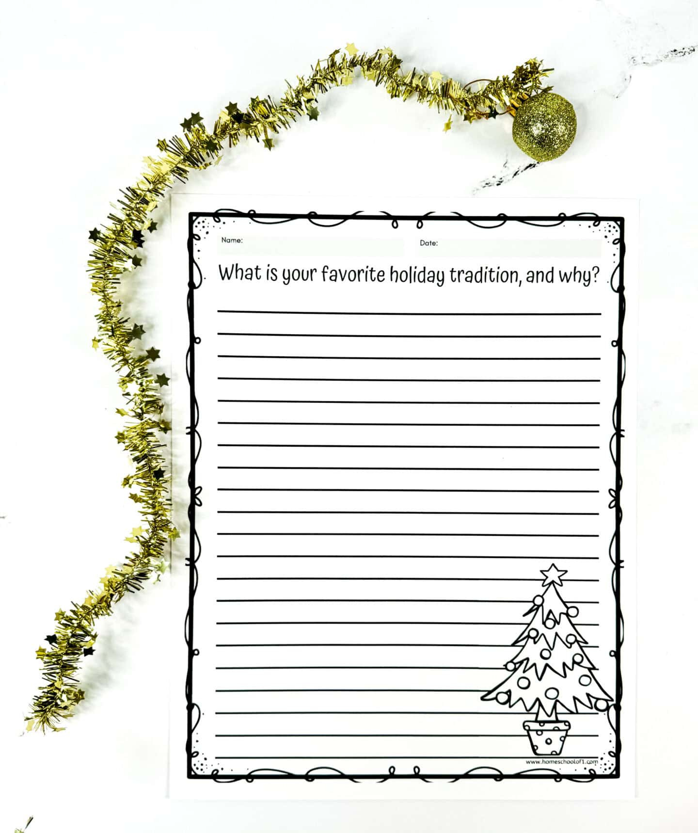 31 Free Christmas Writing Prompt Printables For Kids Aged 5-14 inside Free Christmas Writing Prompts Worksheets