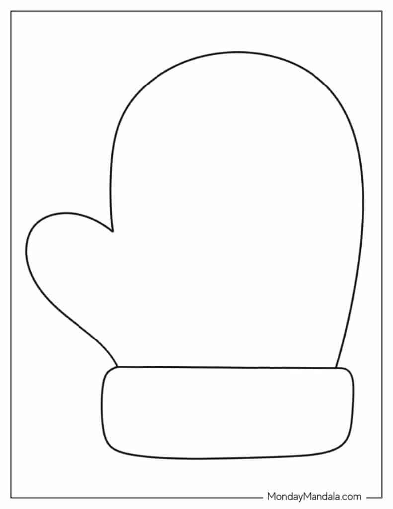 32 Mitten Templates (Free Pdf Printables) for Santa Gloves Template Printable