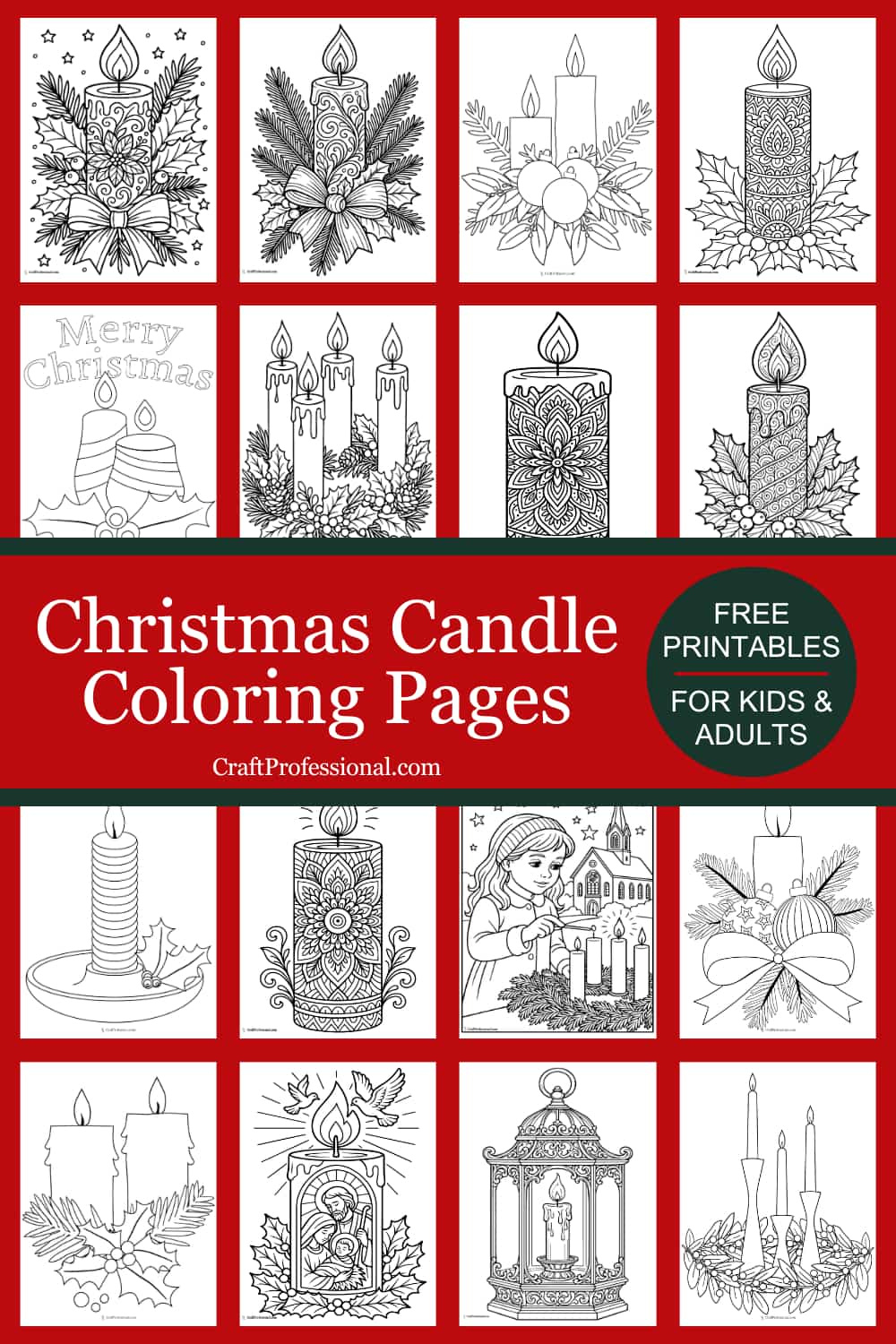 36 Free Christmas Candle Coloring Pages - New 2025 Printables inside Christmas Candle Template Printable