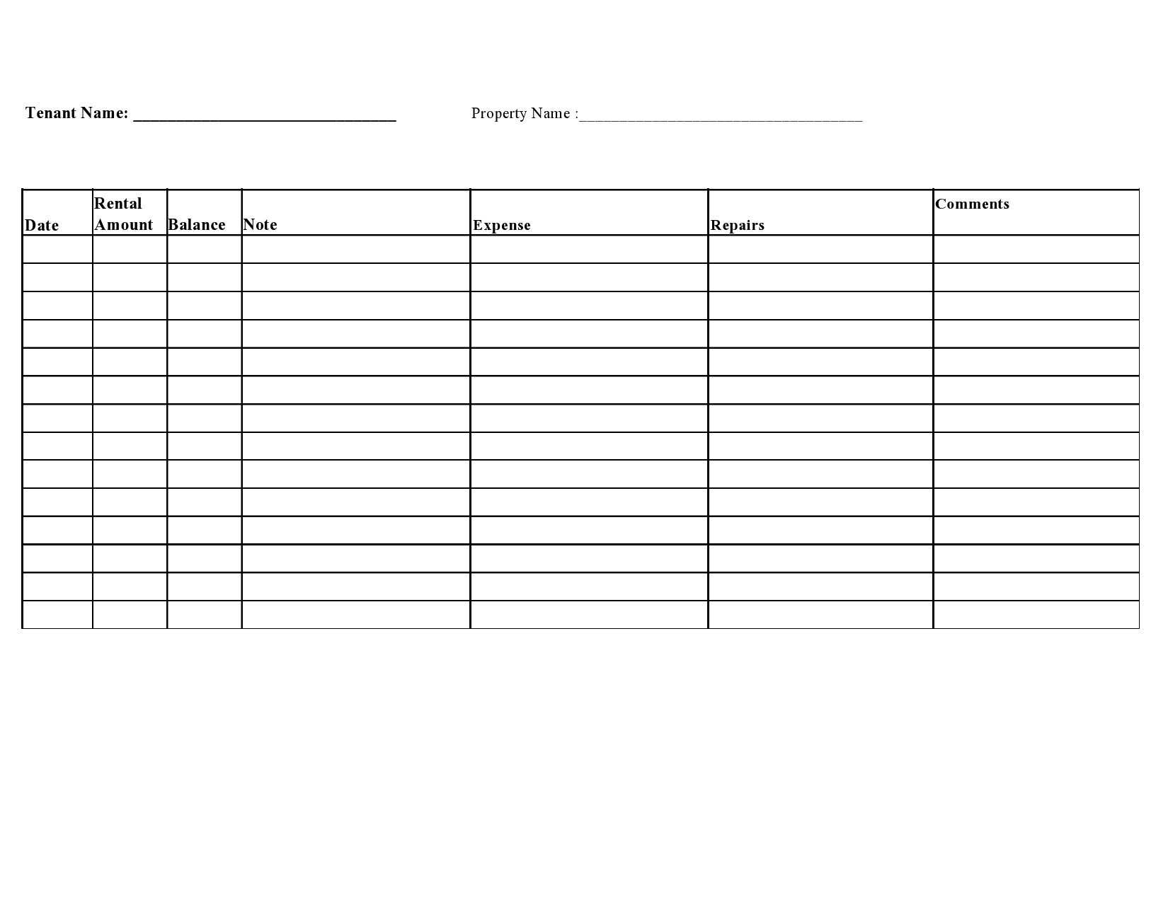 39 Printable Rental Ledger Templates (Lease Ledger) inside Free Printable Ledger Sheets
