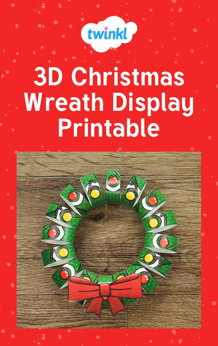 3D Christmas Ribbon Wreath | Display Printable in 3D Christmas Wreath Display Printable