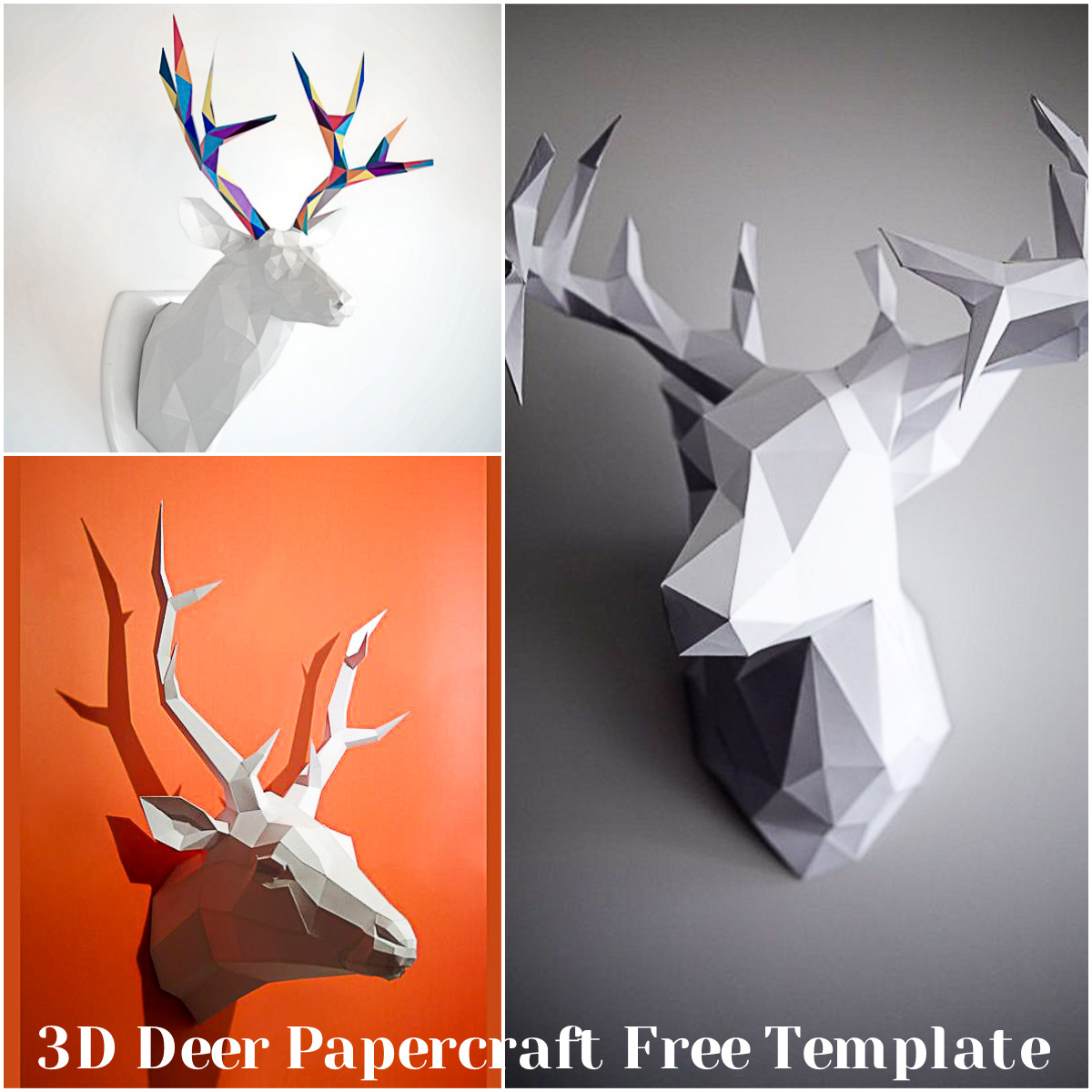 3D Deer Papercraft Free Template | Free Download with regard to Free Printable Deer Head Template