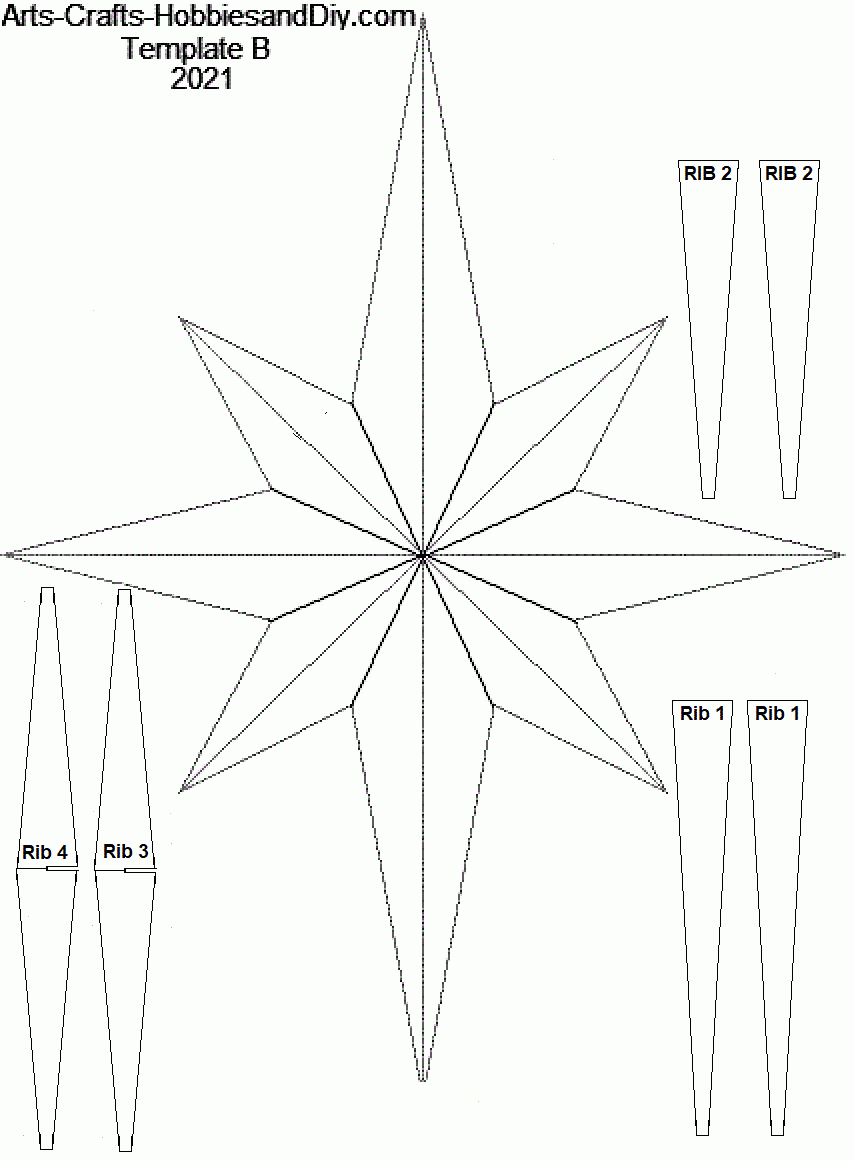3D Star Of Bethlehem Christmas Decoration. intended for 3D Christmas Star Template Printable