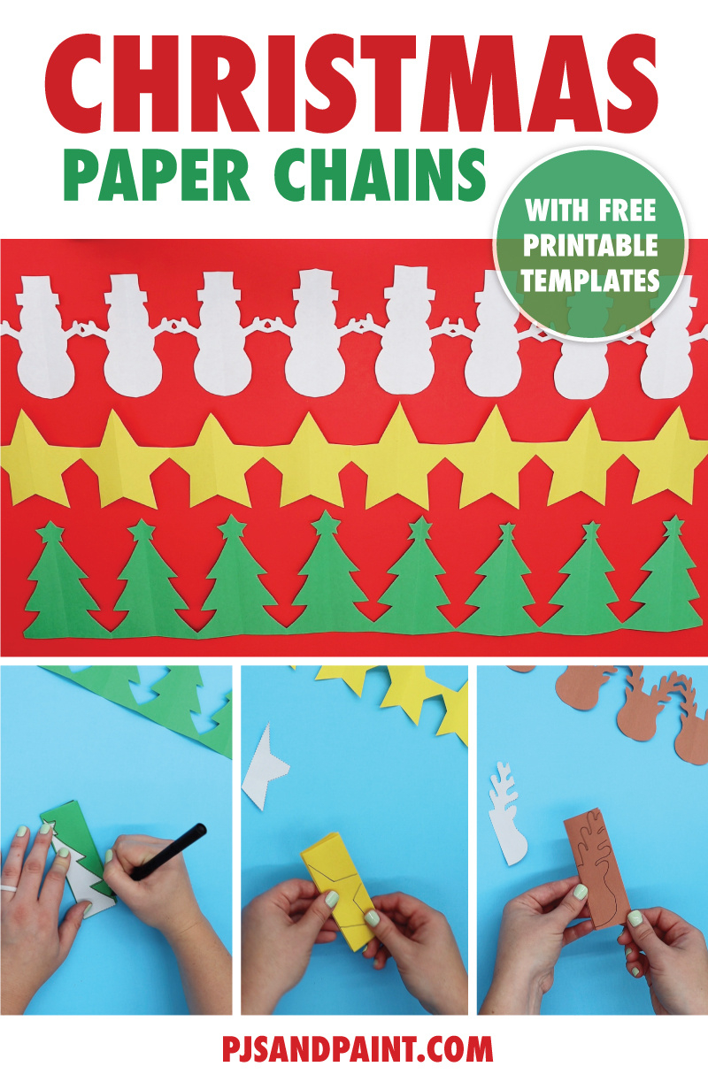 4 Free Printable Christmas Paper Chain Templates - Pjs And Paint with Christmas Paper Chain Template Printable