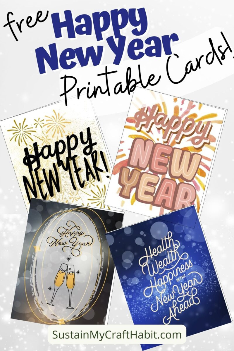 4 Free Printable Happy New Year Cards (For 2026) – Sustain My inside New Year Printable Card