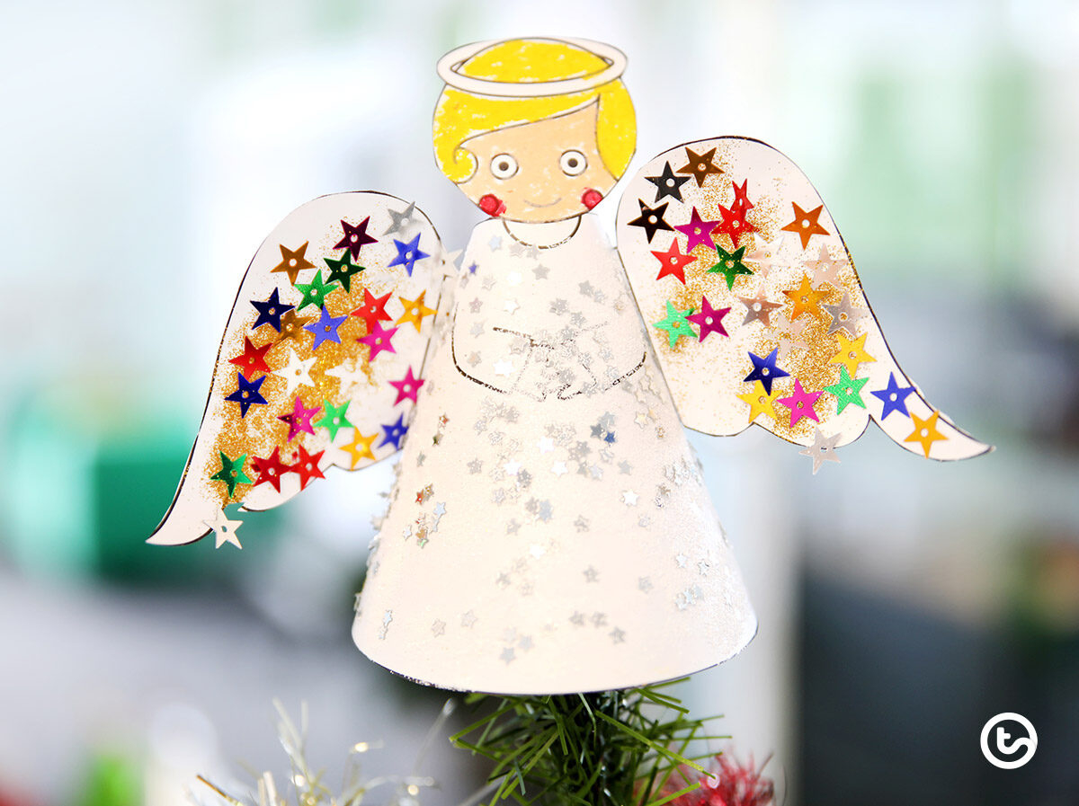 4 Printable Tree Topper Templates For Christmas Craft | Teach Starter for Christmas Angel Tree Topper Printable