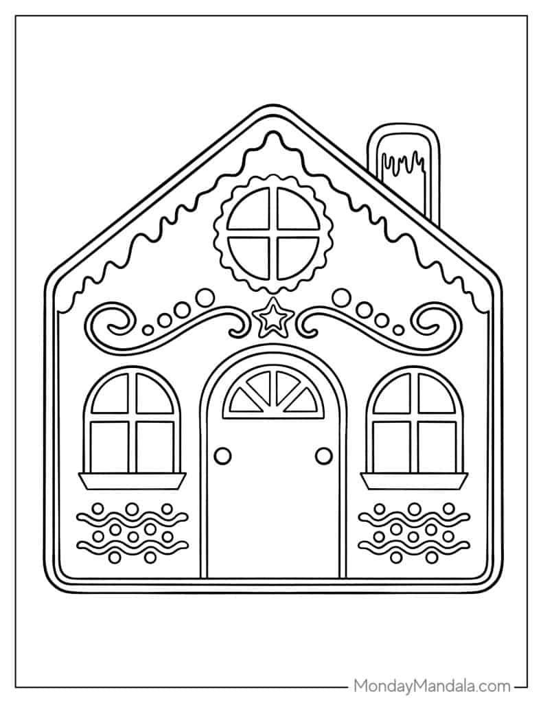 40 Gingerbread House Coloring Pages (Free Pdf Printables) for Gingerbread House Printable
