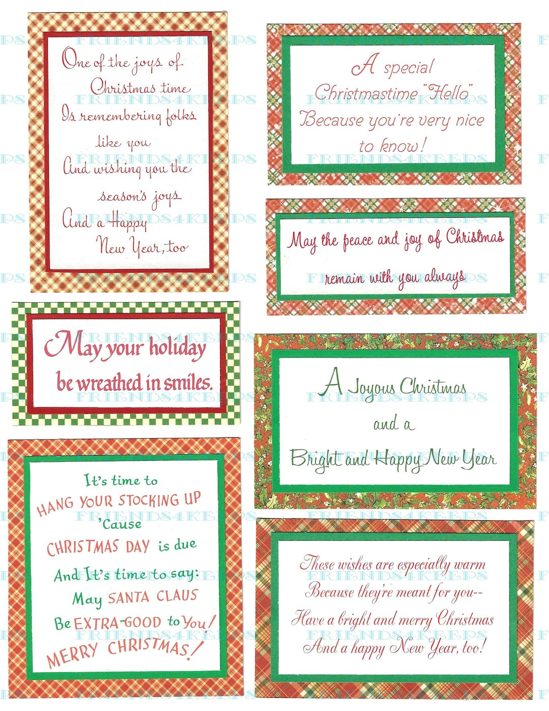 40 Printable Christmas Greetings / Verses From Vintage Xmas Cards with regard to Free Printable Christmas Card Sentiments