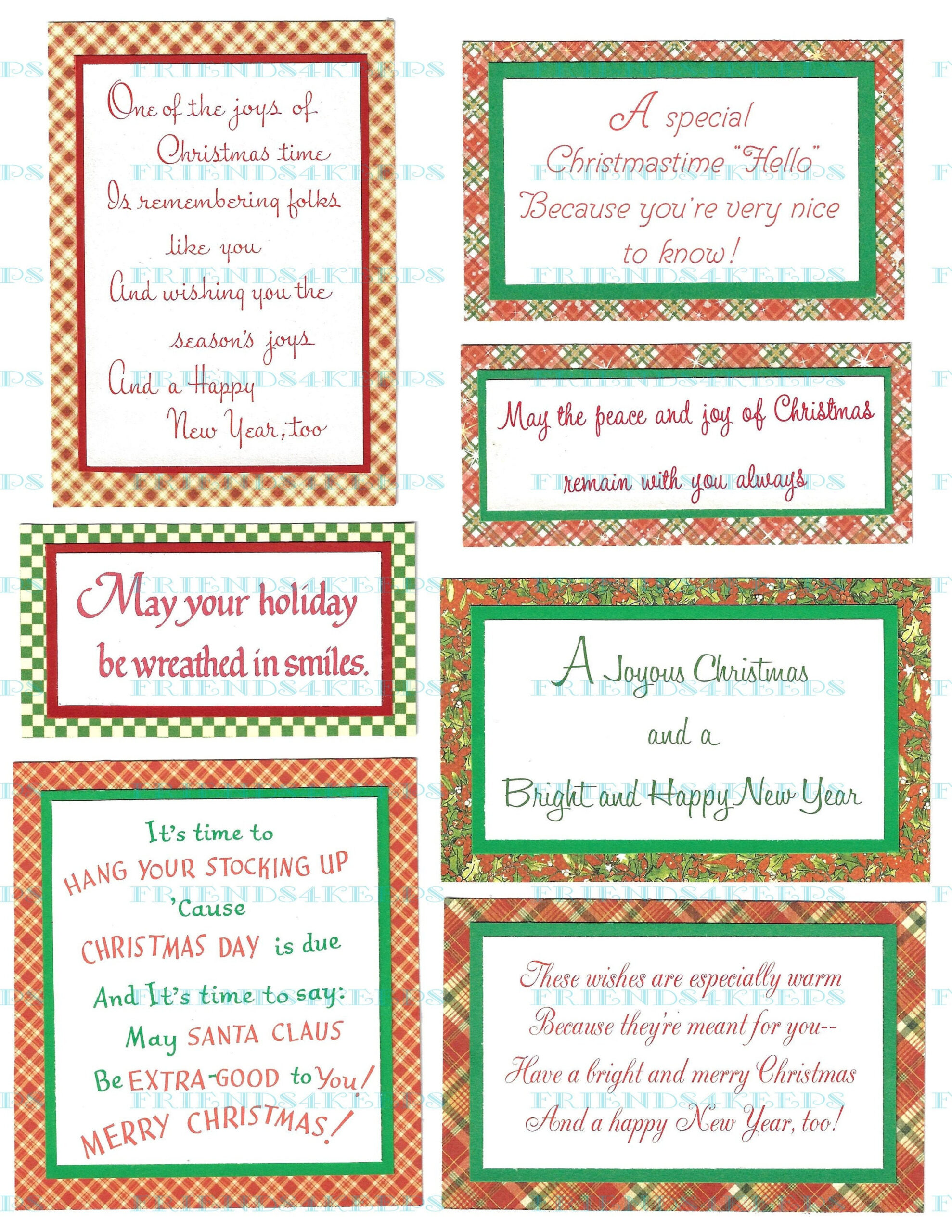 40 Printable Christmas Greetings / Verses From Vintage Xmas Cards within Printable Christmas Sayings For Card