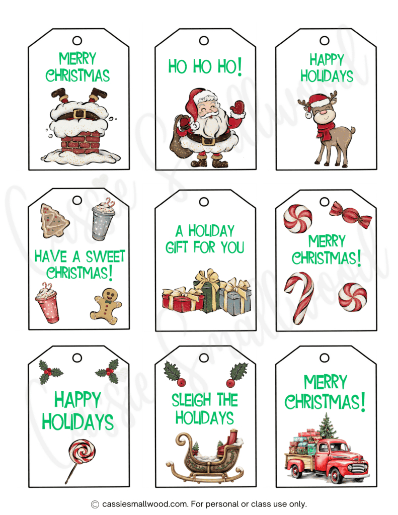 400+ Cutest Printable Christmas Tags (Free Pdf) - Cassie Smallwood inside Printable Christmas Tags with String
