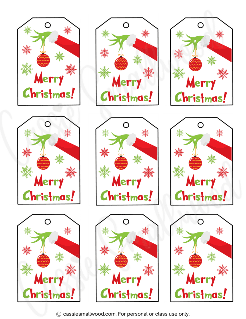 400+ Cutest Printable Christmas Tags (Free Pdf) - Cassie Smallwood intended for Christmas Present Tags Free Printable