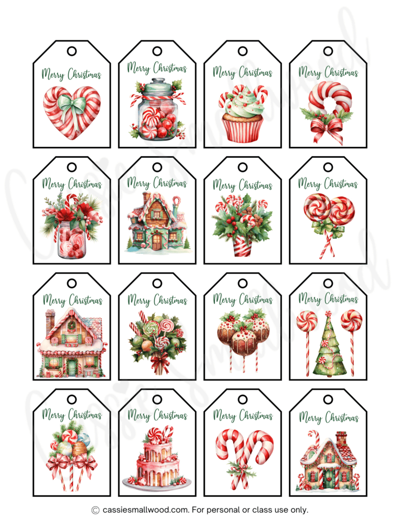 400+ Cutest Printable Christmas Tags (Free Pdf) - Cassie Smallwood pertaining to Christmas Name Badges Printable Free