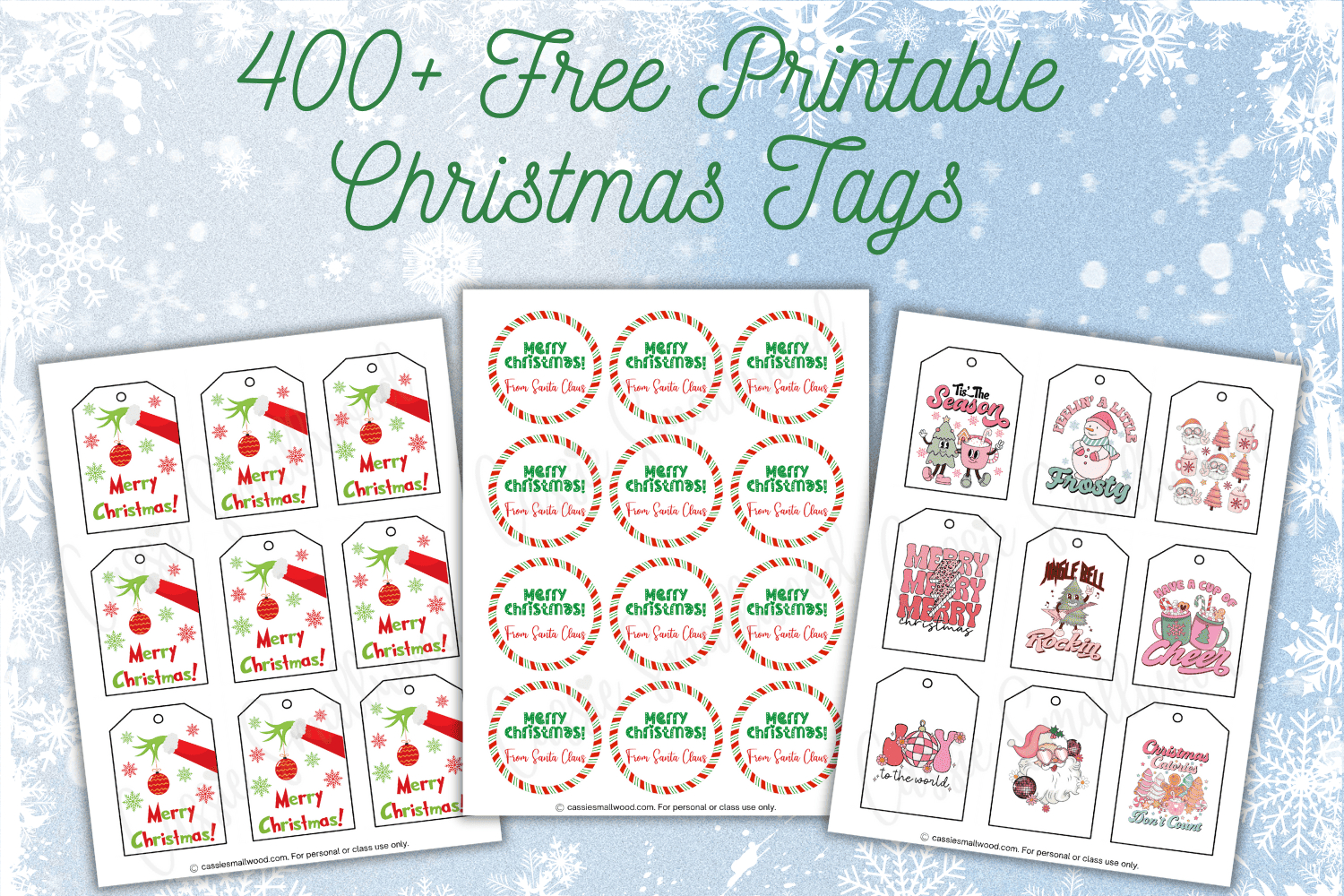 400+ Cutest Printable Christmas Tags (Free Pdf) - Cassie Smallwood with Christmas to and From Tags Free Printable