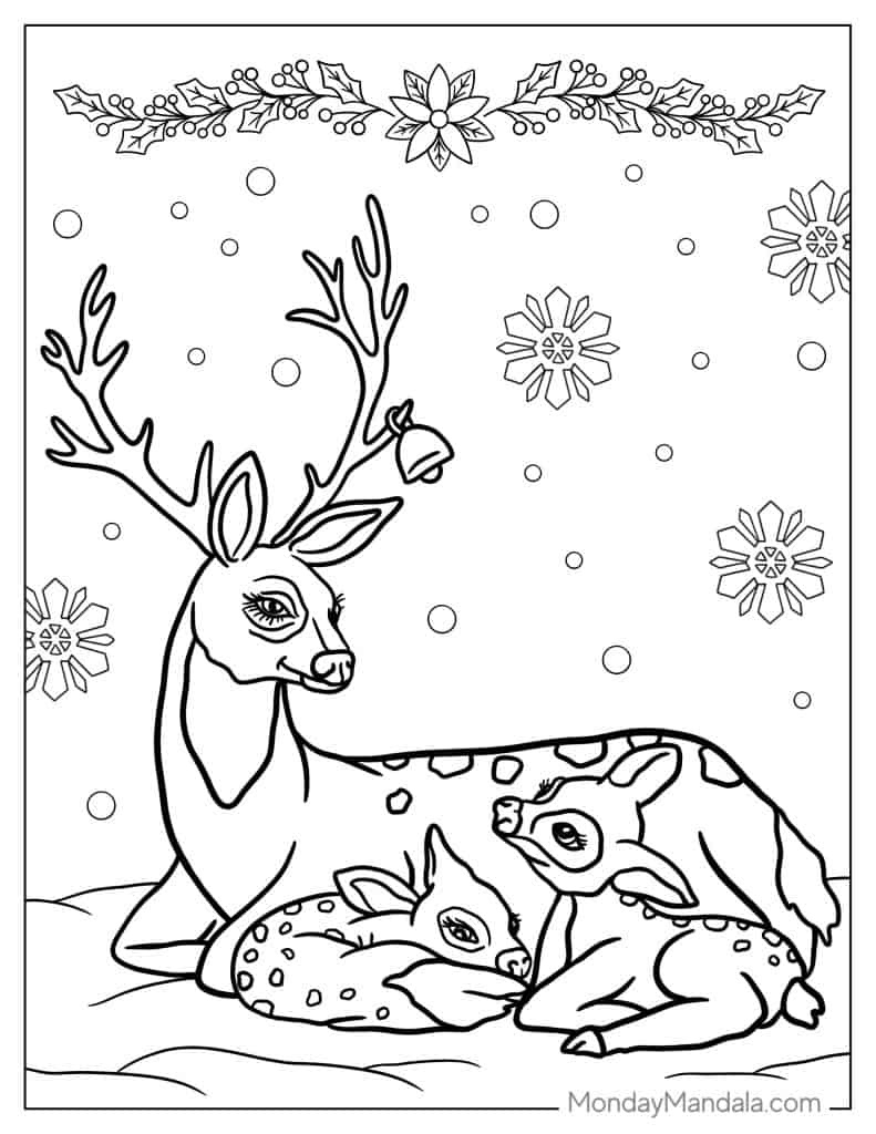 42 Reindeer Coloring Pages (Free Pdf Printables) for Reindeer Coloring Pages Printable