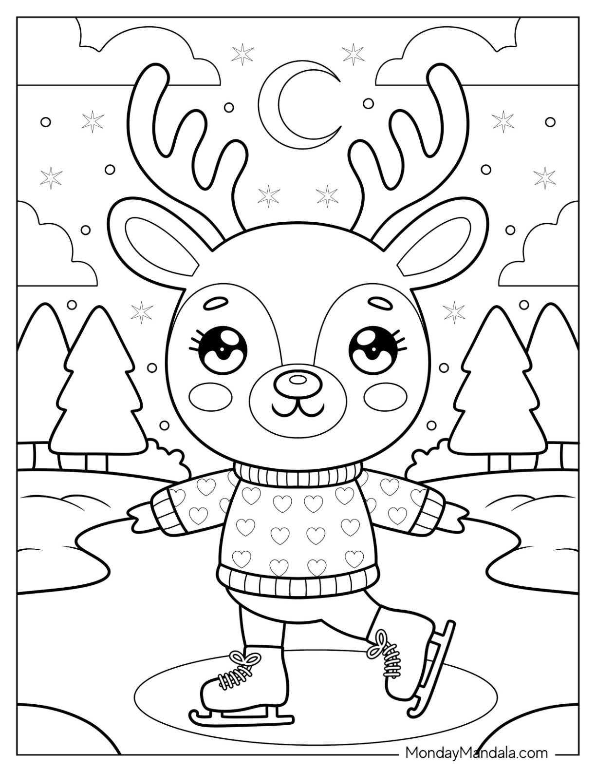 42 Reindeer Coloring Pages (Free Pdf Printables) pertaining to Reindeer Coloring Pages Printable