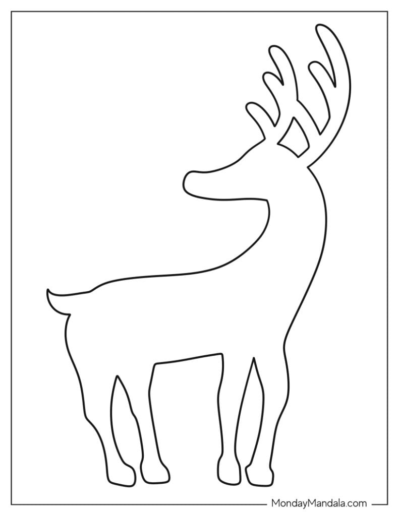 42 Reindeer Templates (Free Pdf Printables) in Reindeer Outline Printable
