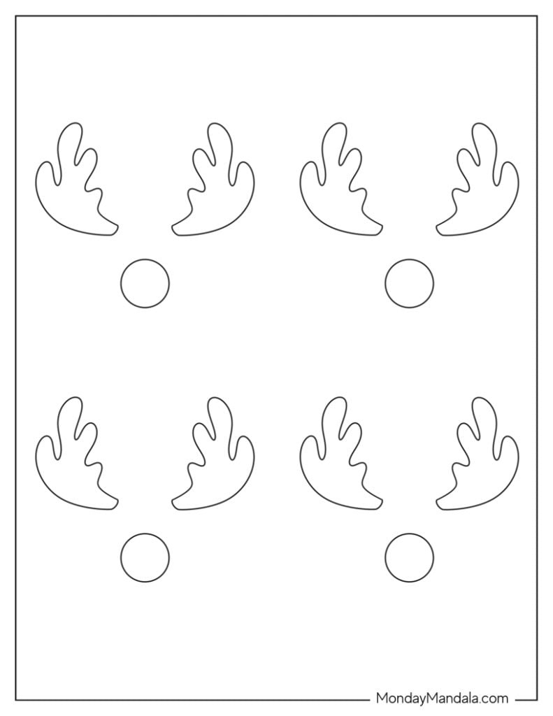 42 Reindeer Templates (Free Pdf Printables) with regard to Rudolph Antlers Printable