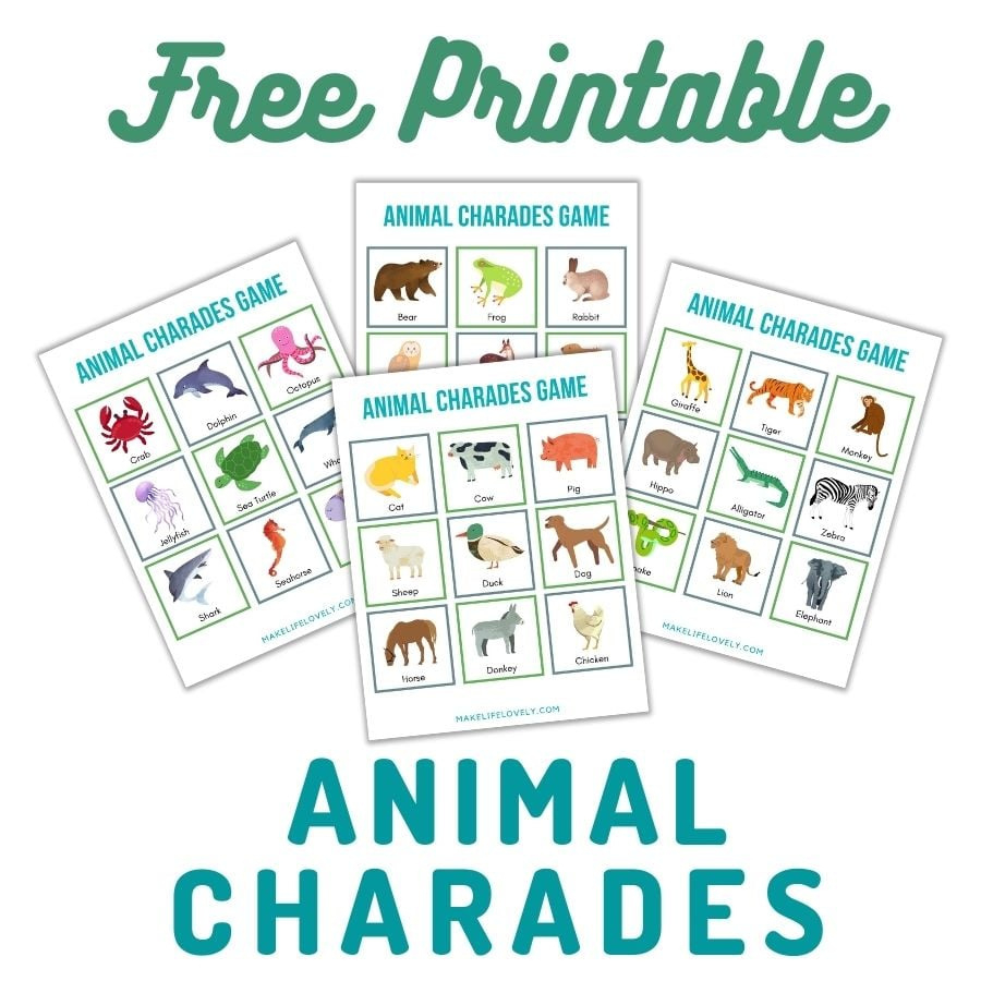 45 Free Printable Animal Charades Cards {All Ages!} - Make Life Lovely with Free Printable Charades Cards