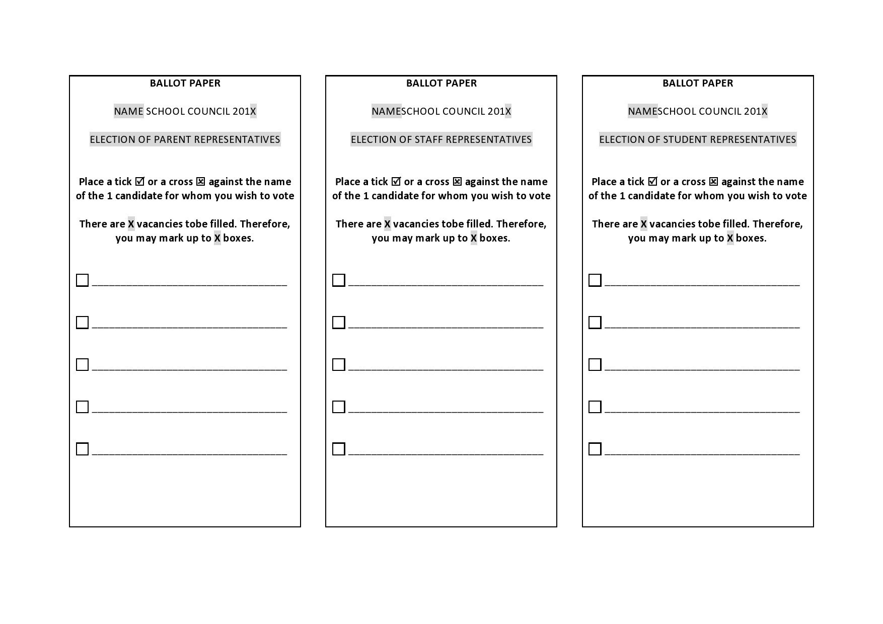 47 Free Voting Ballot Templates [Word, Pdf] ᐅ Templatelab pertaining to Free Editable Voting Ballot Template