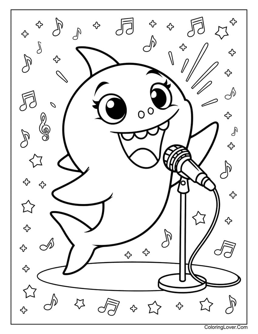 48 Shark Coloring Pages (Free Printables For All Ages) pertaining to Free Baby Shark Printables
