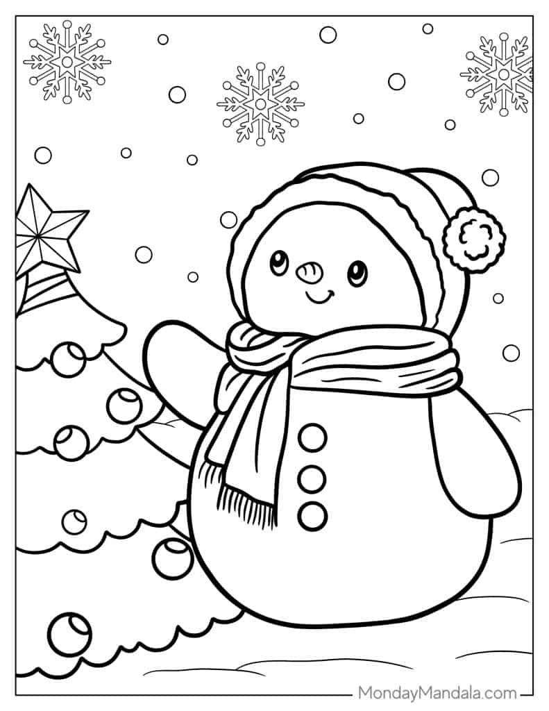 48 Snowman Coloring Pages (Free Pdf Printables) throughout Free Printable Snowman Coloring Page
