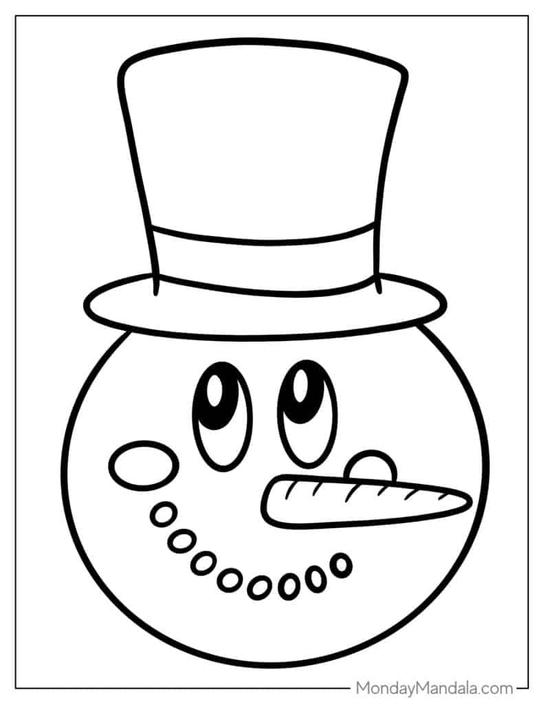 48 Snowman Coloring Pages (Free Pdf Printables) with regard to Easy Snowman Coloring Pages Printable