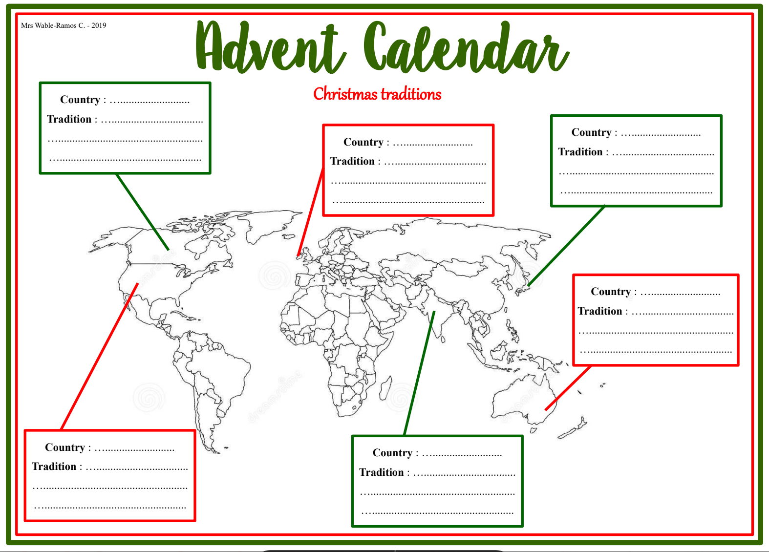5-4Ème-Christmas-Activities | Genially with Christmas Map Skills Worksheets