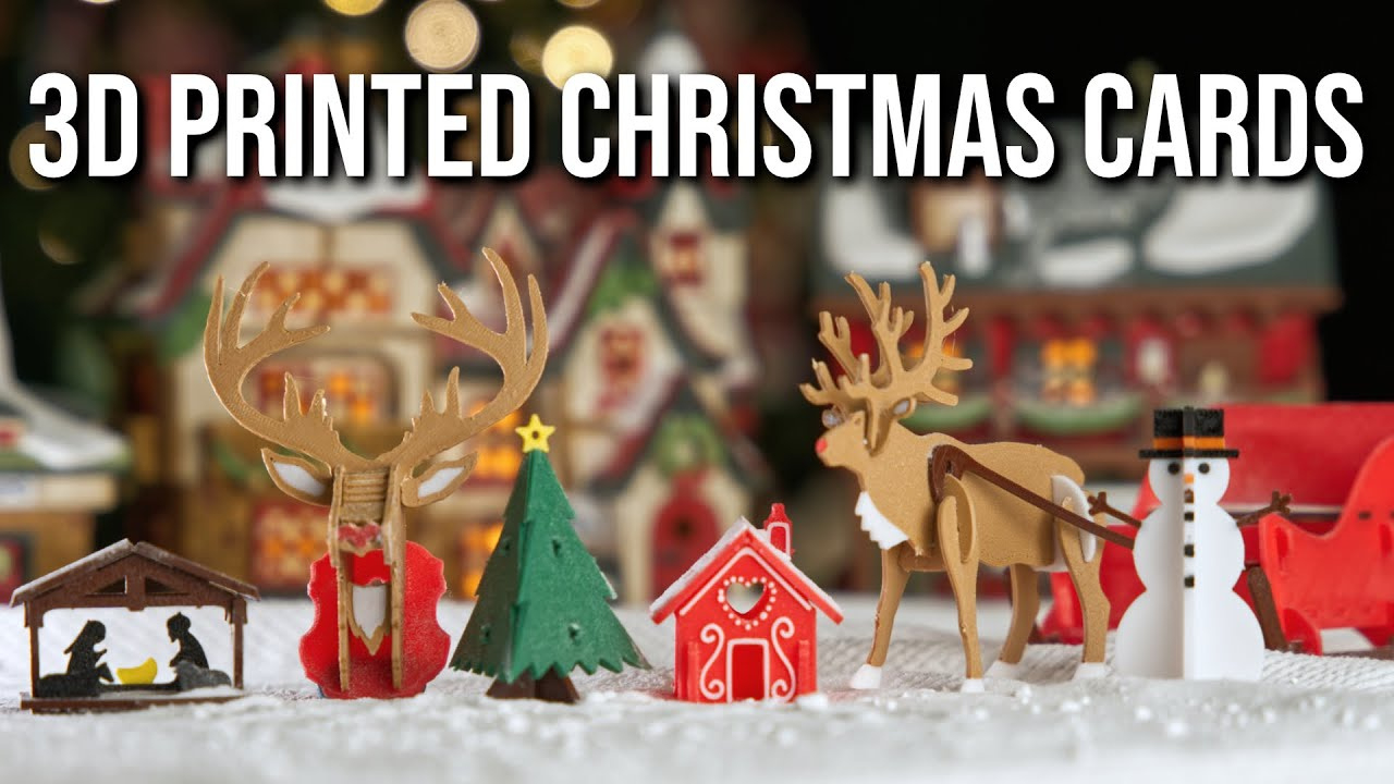 5 Multicolored 3D Printed Christmas Cards within 3D Printable Christmas Card