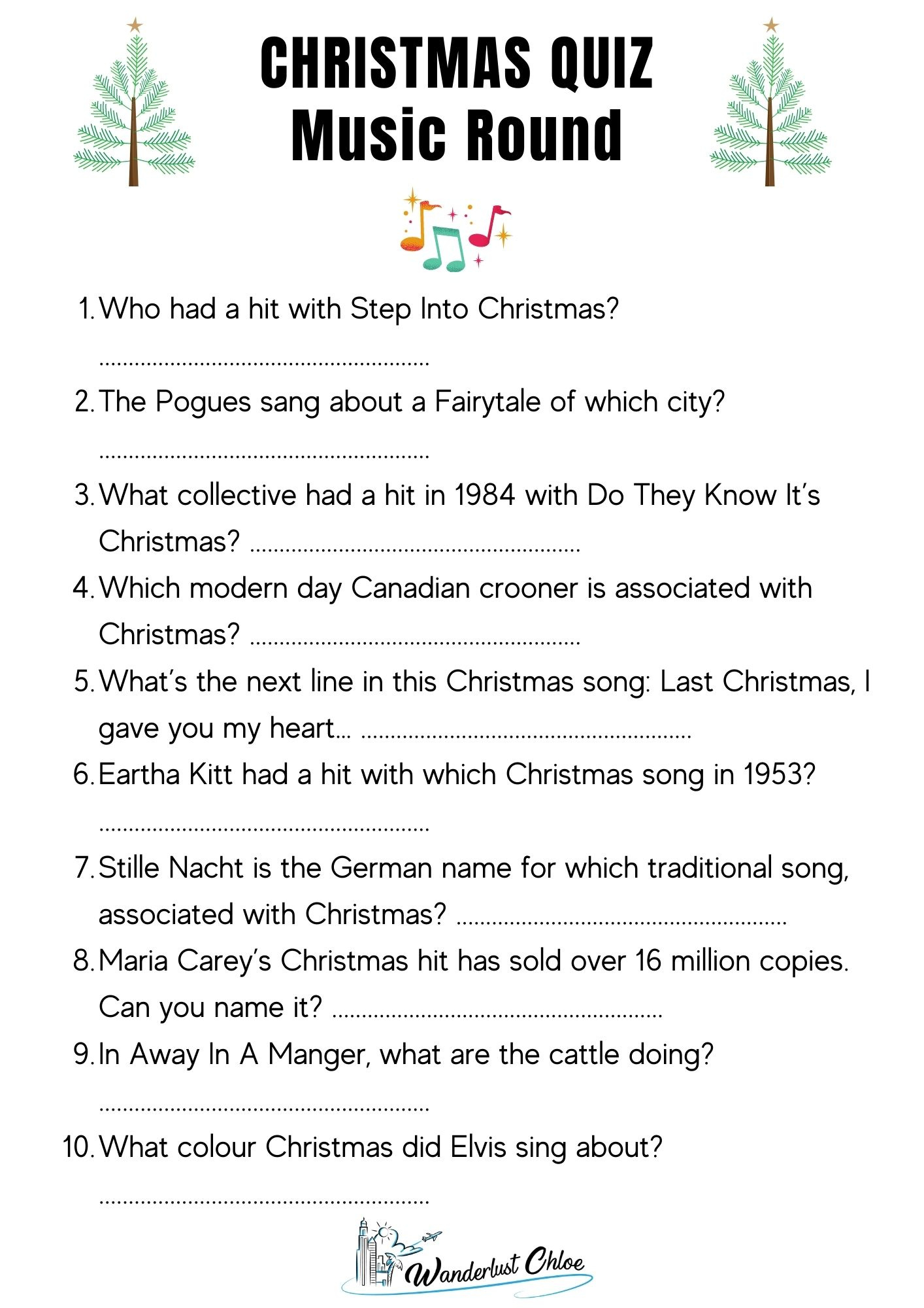 50 Christmas Quiz Questions + Printable Picture Rounds: 2025 inside Christmas Music Trivia Questions and Answers Printable