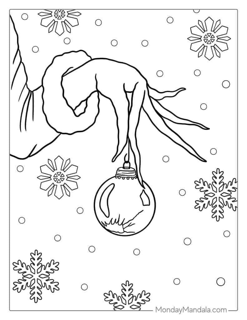 51 Grinch Coloring Pages (Free Pdf Printables) pertaining to Grinch Coloring Ornament Printable