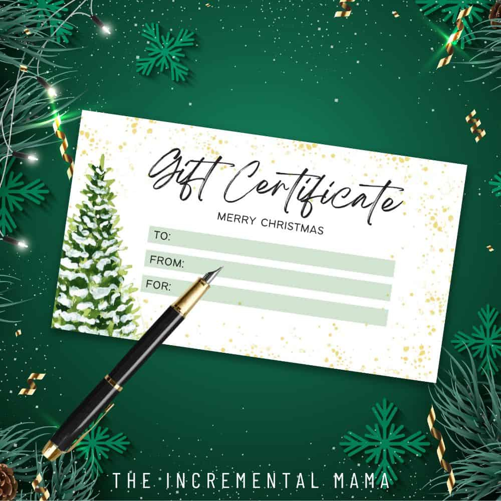 6 Free Printable Gift Certificate Templates For Christmas - The in Amazon Gift Card Printable At Home Christmas