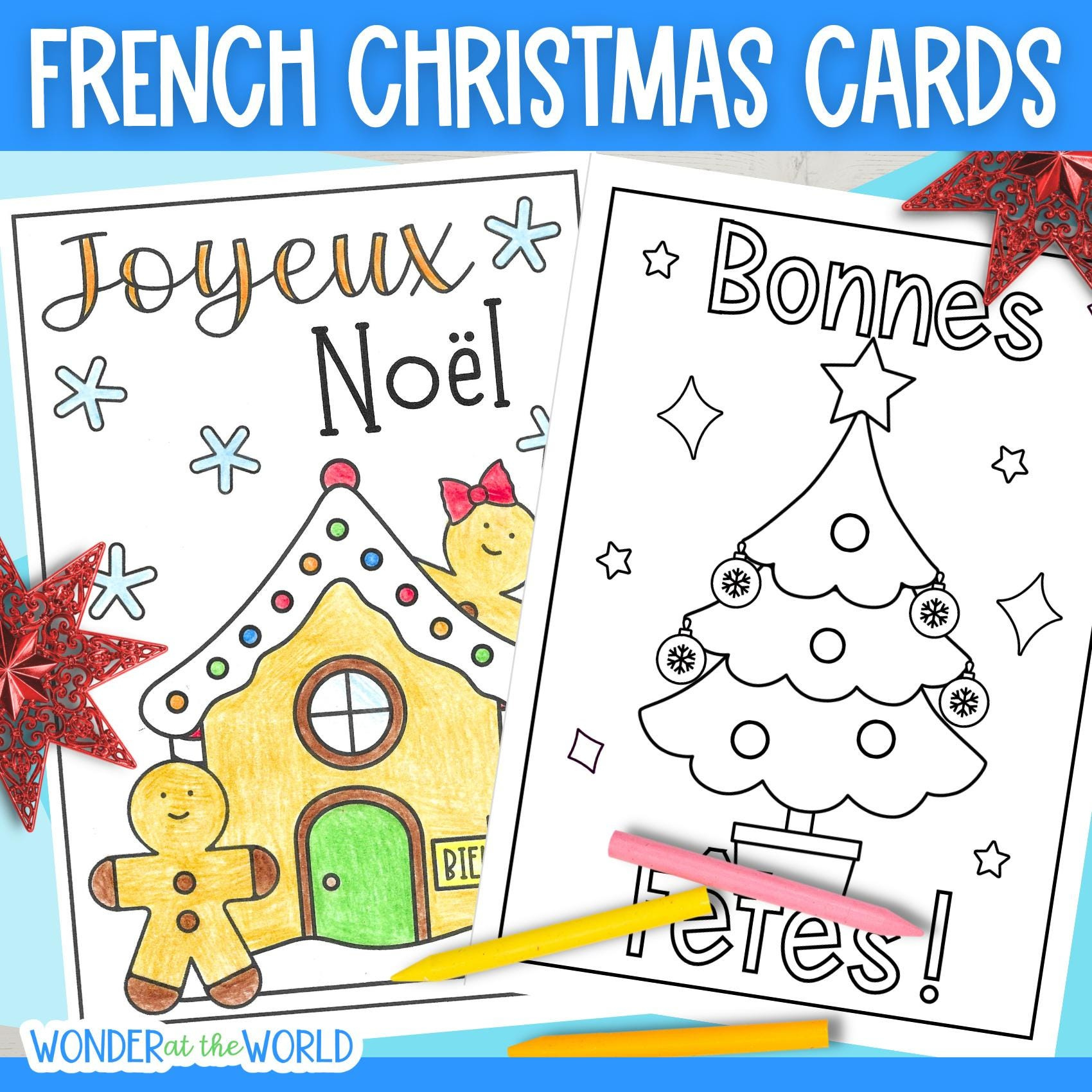 6 French Christmas Card Designs To Print And Color | A4 And 11 X intended for French Christmas Colouring Worksheets