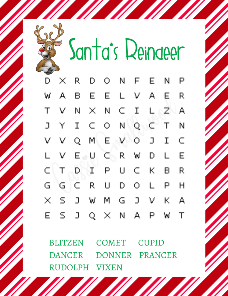 6 Fun Christmas Word Search Free Printables - Cassie Smallwood with regard to Free Printable Large Print Christmas Word Search