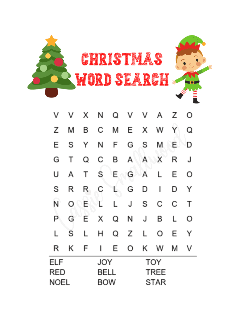 6 Fun Christmas Word Search Free Printables - Cassie Smallwood within Word Search Worksheets Christmas