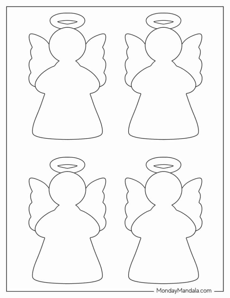 60 Angel Templates (Free Pdf Printables) intended for Free Printable Christmas Angels