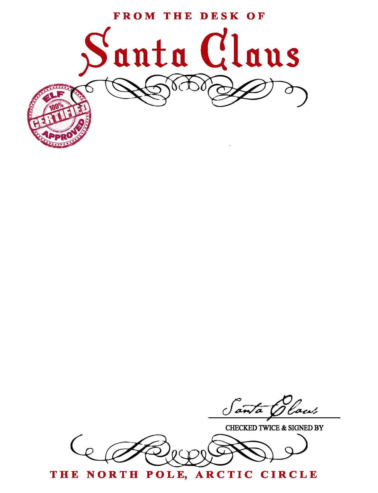 7 Free Letters From Santa Clause Ideas | Christmas Lettering, Free for Santa Official Letterhead Printable