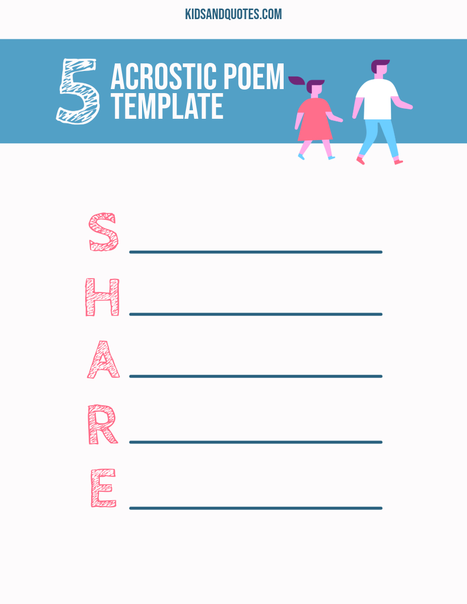 7 Kindness Acrostic Poem Printable Templates That&amp;#039;Re Free And in Free Printable Acrostic Poem Template