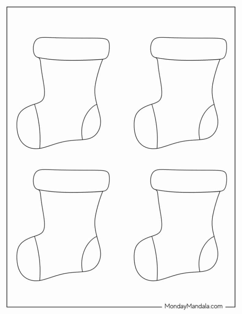 70 Christmas Stocking Templates (Free Pdf Printables) for Printable Mini Christmas Stocking Pattern