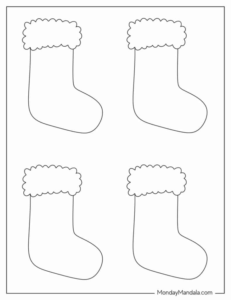 70 Christmas Stocking Templates (Free Pdf Printables) intended for Printable Christmas Stocking Outline