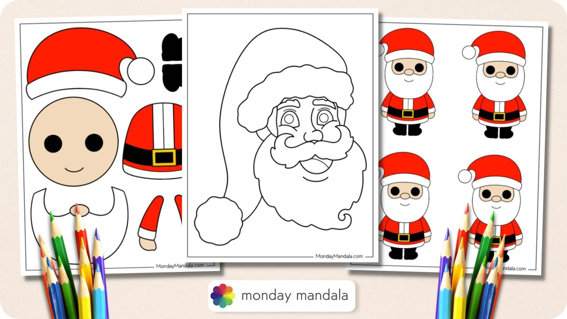 70 Santa Templates (Free Pdf Printables) in Santa Head Template Printable