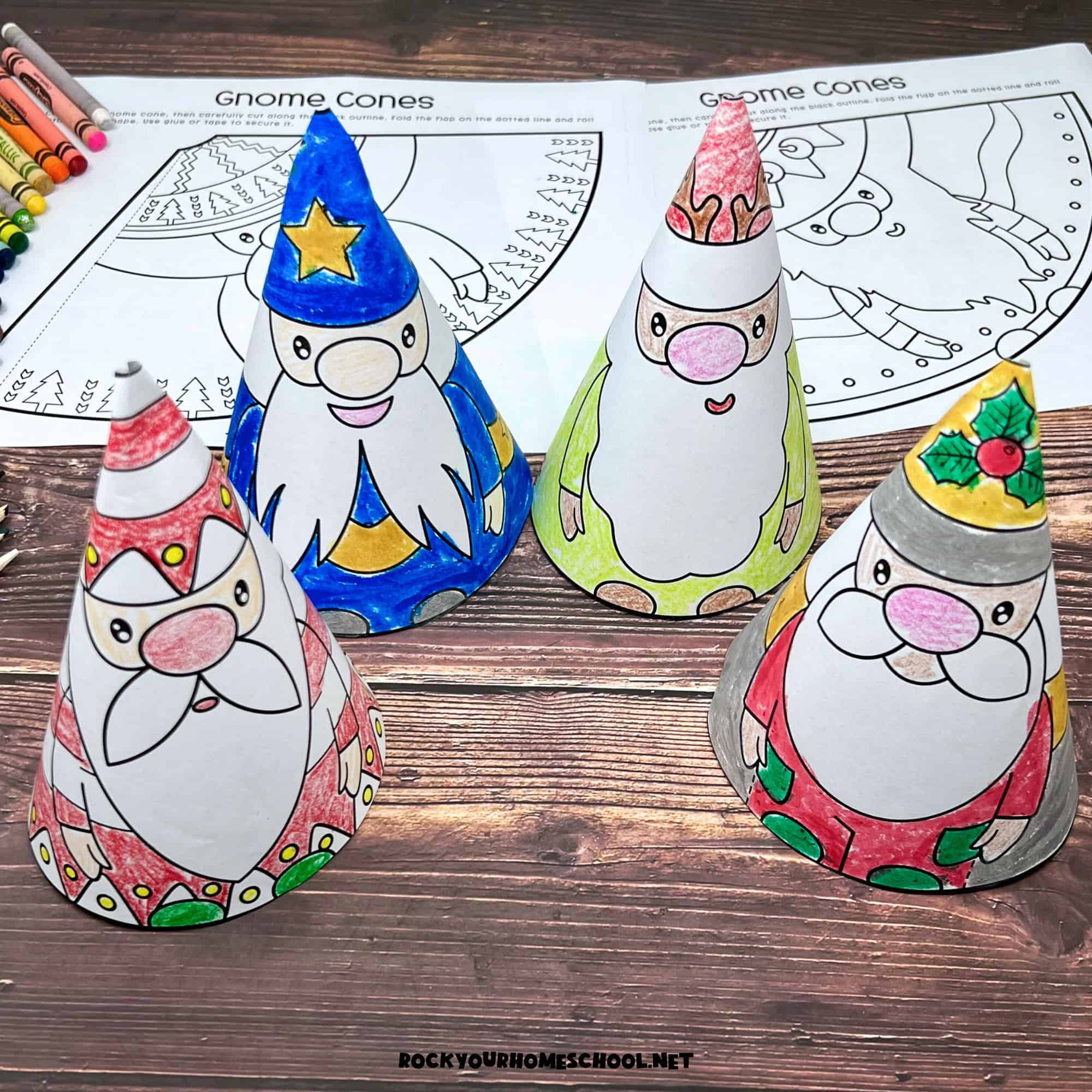 8 Free Christmas Gnome Cones For Easy Holiday Crafts- Rock Your with Christmas Cones Free Printable