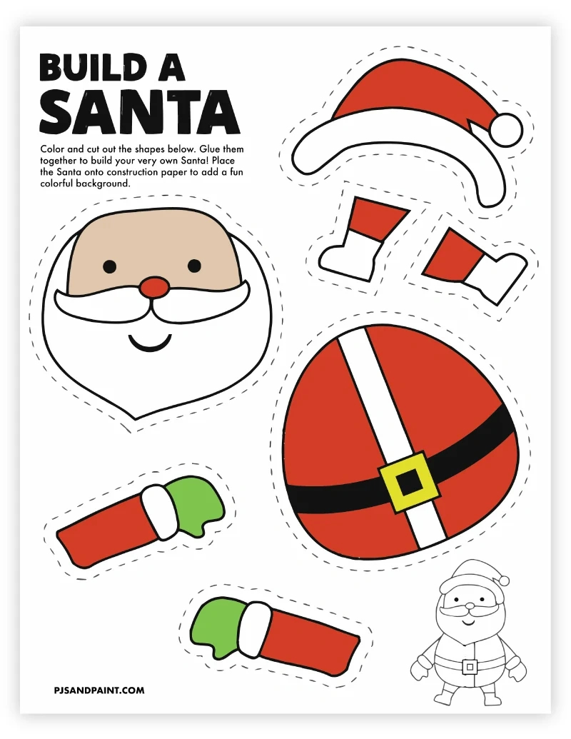 8 Free Printable Christmas Themed Cut And Paste Projects - Pjs And intended for Christmas Paper Craft Free Printable