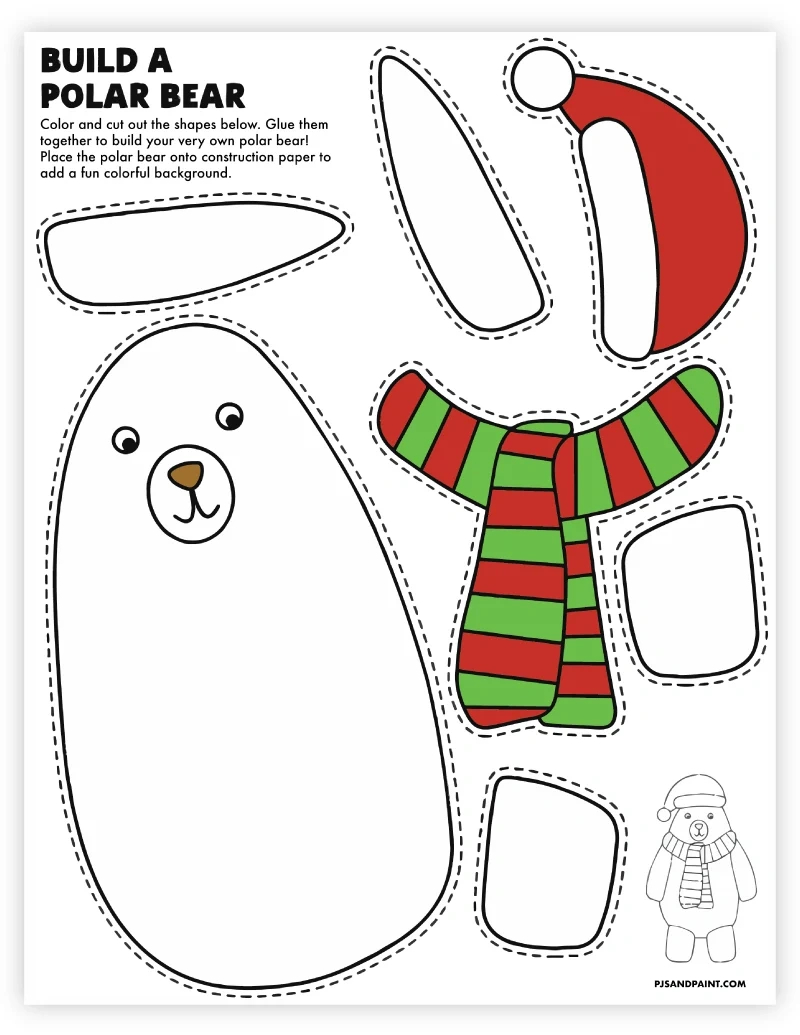8 Free Printable Christmas Themed Cut And Paste Projects - Pjs And intended for Printable Christmas Cut Out