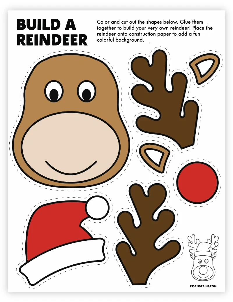 8 Free Printable Christmas Themed Cut And Paste Projects - Pjs And regarding Printable Cut And Paste Christmas Crafts