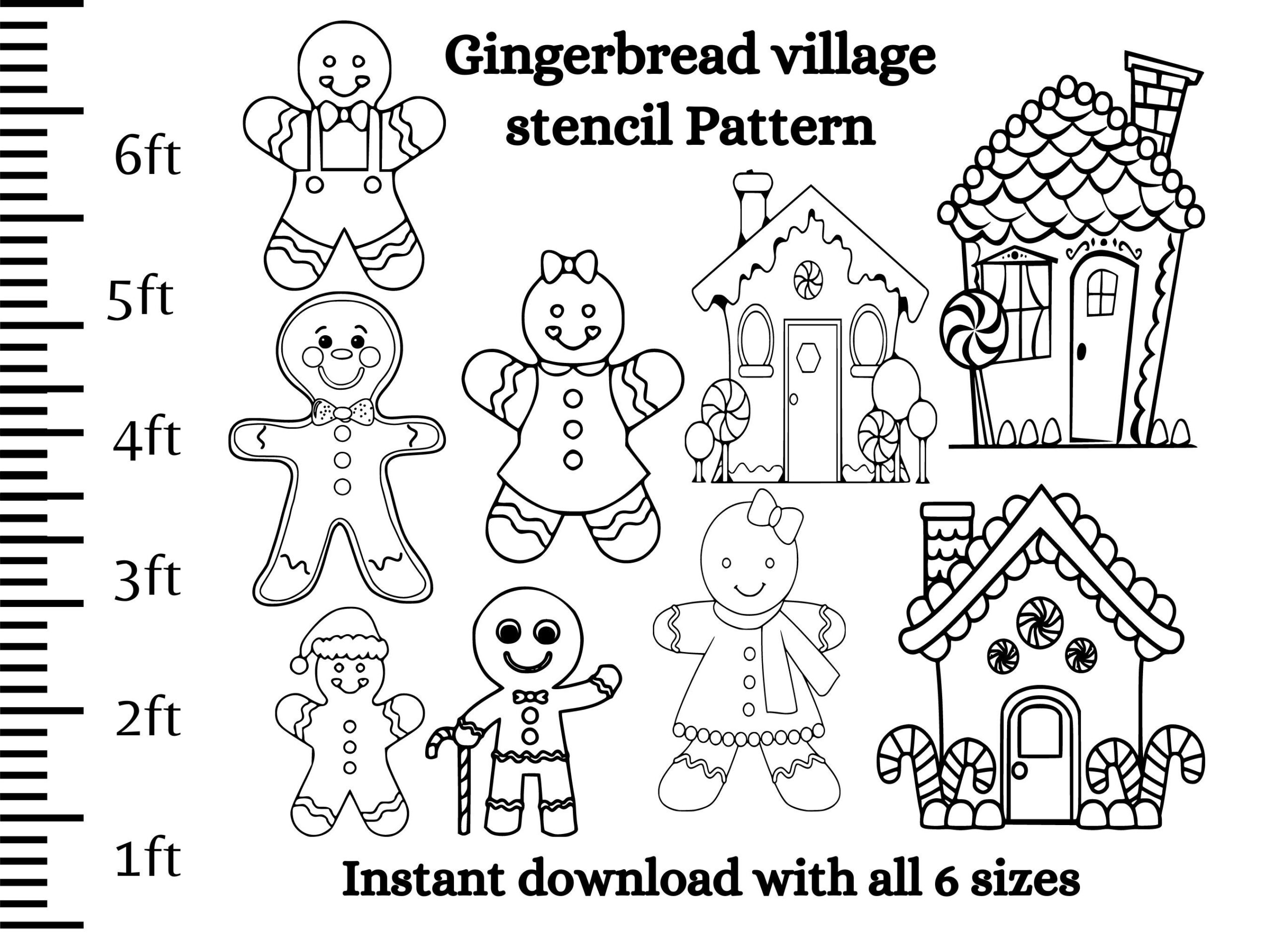 8 Gingerbread Village Designs, Pdf Template ,Printable Trace And with regard to Gingerbread Houses Village Printable